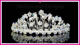 Handmade Bridal Wedding Tiara Made With Swarovski Crystal Element  Crystal Fairy Tiara [upl. by Tenaj]