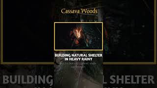 BUILDING NATURAL SHELTER MAKE A DAM AND COOKING IN HEAVY RAINY [upl. by Schaab]