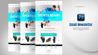 How to Create eCommerce Company Email Newsletter Template  Adobe Photoshop Tutorial [upl. by Eecats]