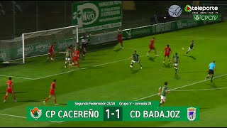 Resumen CP Cacereño  CD Badajoz Segunda Federación GrV 2324 [upl. by Ahk]