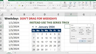 How to Quickly Autofill a List of WEEKDAYS in Excel AutoExclude Weekends Excel tutoring [upl. by Aseretairam]