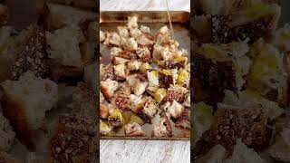 Roasted Fall Panzanella Salad 🍠 recipe foryou healthybakes easyrecipe shorts [upl. by Yhotmit]