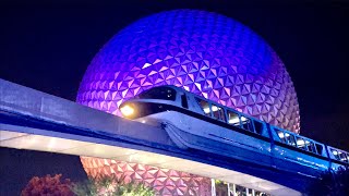 EPCOT Monorail at Night  Complete Ride Experience in 4K  Walt Disney World Florida July 2021 [upl. by Hedva713]