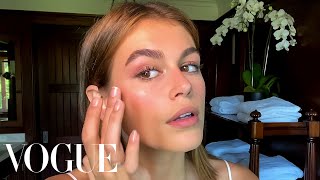 Kaia Gerber’s Guide to Face Sculpting and SunKissed Makeup  Beauty Secrets  Vogue [upl. by Nygem]