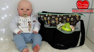 Packing my Reborn babys Diaper bag whats in my reborn diaper bag [upl. by Hsima626]