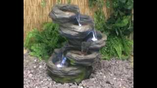 Sanke Steps 5 Tier Cascading Water Feature with LED Lights [upl. by Mattox]