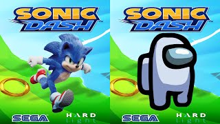 Sonic Dash vs Among Us Rush  Movie Sonic vs All Bosses Eggman Zazz Babble All Characters Unlocked [upl. by Clayton]