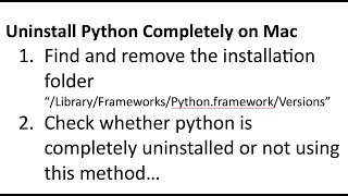 Uninstall Python 3 Completely on Mac Remove All Files and Configurations [upl. by Enilhtak]