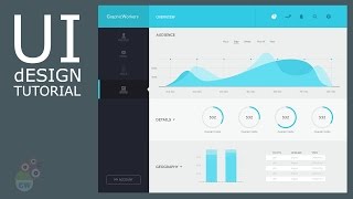 Photoshop UI design tutorial  Analytics Dashboard Design [upl. by Lednahc]