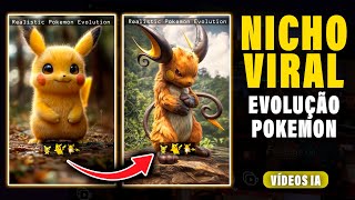 NOVA TENDÊNCIA DE NICHO VIRAL  Como criar vídeos de Evolução do Pokemon [upl. by Senalda69]