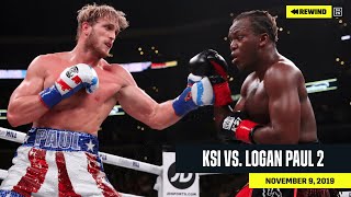 FULL FIGHT  KSI vs Logan Paul 2 DAZN REWIND [upl. by Halverson]