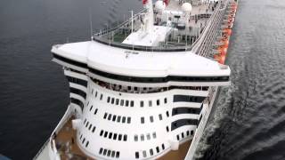 Amazing view  Queen Mary 2 passes under a bridge [upl. by Violeta]