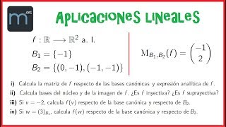 Aplicaciones lineales ejercicio completo aplicación lineal de R en R2 [upl. by Ziladnerb]