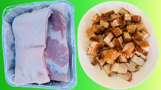 How to make crispy pork belly ວິທີເຮັດຫມູກອບ หมูุกรอบ [upl. by Llewxam843]