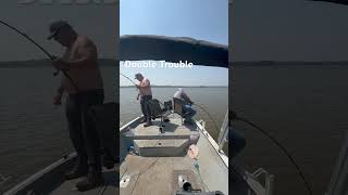 Double Trouble on paddlefish fishing oklahoma paddlefish lake [upl. by Sirovaj]