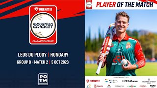 POTM L Du Plooy  HUN vs FIN  Highlights  Dream11 ECC23  5 Oct 2023  ECC23044 [upl. by Eberhart]