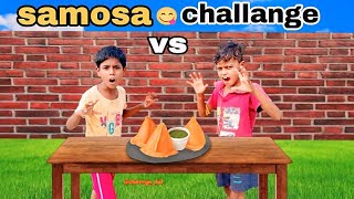 samosa😋 challange video golu vs sandeep losser will get punishment🥵 winer will get 50 ruppes [upl. by Ingvar]