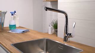 Hansgrohe Metris M71 EinhebelKüchenmischer swivel spout  SHK Badshop [upl. by Asirb]