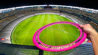 Can The World Record Frisbee Fly The Length Of This Stadium [upl. by Omoj81]