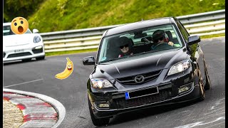 Mazda Mazdaspeed 3 MPS Porsche Hunter Nurburgring  Green Hell  Touristenfahrten  Racetrack [upl. by Thaddeus]