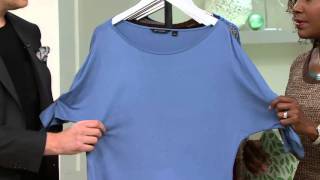 H by Halston Boatneck 34 Dolman Sleeve Knit Top on QVC [upl. by Nicole229]