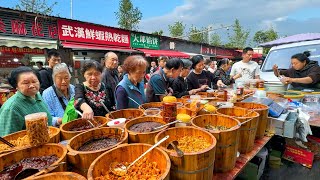 Hidden Gems Inside a Local Market in Wuhan China Shrimp Dry Noodles Braised Beef Feast Fried Fish [upl. by Notsirk]