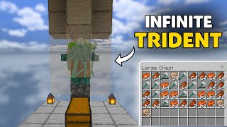 INFINITE TRIDENT FARM IN MINECRAFT 120  PEBEDROCK [upl. by Anegroeg671]