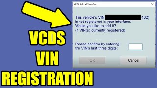 VCDS VIN Registration Guide  How to register a VIN with VAGCOM tutorial [upl. by Gerc]