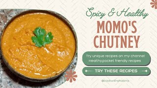 Spicy momos chatney recipe in Hindi Street style momos chatney by cook with shabina momoschutney [upl. by Ariem]