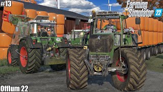 Offlum 22 COLLECTING TRANSPORTING and STORING GRASS BALES│Offlum 22│FS22│13 [upl. by Errot]