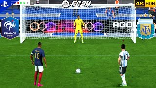 EA SPORTS FC 24  ARGENTINA VS FRANCE PENALTY SHOOTOUT MESSI VS MBAPPE PS5 4K 60FPS HDR [upl. by Llenod]