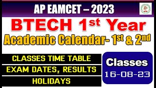 BTech 1st Year Academic Schedule Classes Exams Results Holidays [upl. by Orban629]