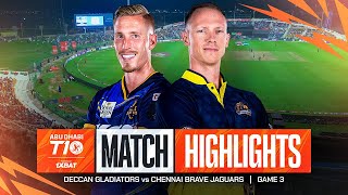 2024 Abu Dhabi T10 I Match 3 Highlights Deccan Gladiators vs Chennai Brave Jaguars  Season 8 [upl. by Natassia]