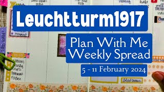 Leuchtturm1917 Plan With Me  5 thru 11 February 2024  No Sticker Kit [upl. by Birchard]