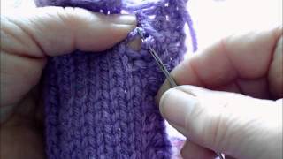 seed stitch for knitting machines method 2 with a double end latch tool [upl. by Lledrac]