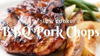 EASY SLOW COOKER PORK CHOPS WITH SWEET amp SPICY BBQ SAUCE RECIPE  THE HOWTO GURU [upl. by Yesdnyl]