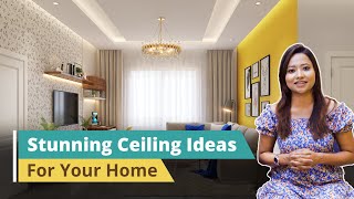 Ceiling Design For Living Room  False Ceiling Ideas  DesignCafe Guides [upl. by Ashmead]