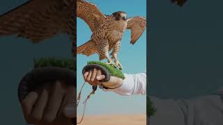 Falconer Training his Falcon Bird in the Desert of Dubaishorts [upl. by Olracnaig]