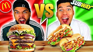 MCDONALDS VS SUBWAY CHALLENGE [upl. by Erodavlas]