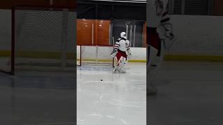 How NOT to warmup a goalie 😬😂 hockey [upl. by Wenz187]