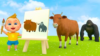 Draw Animals And Their Food  Animals Come To Life From The Painting  Boo Kids Cartoon [upl. by Lewes]