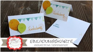 Einladungskarte schnell und einfach basteln  Geburtstag  mit Produkten von Stampin´Up  Anleitung [upl. by Asiilanna411]