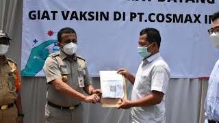 Vaksinasi di PT Cosmax Indonesia Targetkan 250 Warga Ciracas Per Hari [upl. by End263]