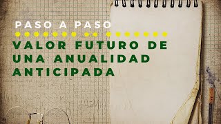 Ejercicio Valor Futuro de Anualidades Anticipadas Paso a Paso [upl. by Silsbye]