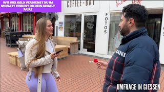 Findest du dein GEHALT FAIR Wie viel GELD verdienst du im Monat Umfrage in Gießen  Kemal TV [upl. by Kirre565]