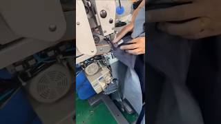 Worker’s sewing machine work on jeans for B2B fashion [upl. by Bradford350]