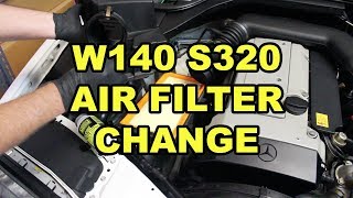 MercedesBenz S320 W140 Air Filter Replacement [upl. by Normak805]