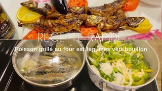 RECETTE FACILE  POISSON GRILLÉ AU FOUR  LÉGUMES VERTBOUILLON [upl. by Ttayh192]