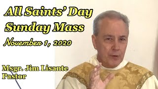 Sunday Mass  November 1 2020  Msgr Jim Lisante Pastor Our Lady of Lourdes Church [upl. by Nomor]