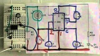 Dark sensor using 555 wwwbuildcircuitcom [upl. by Llain220]